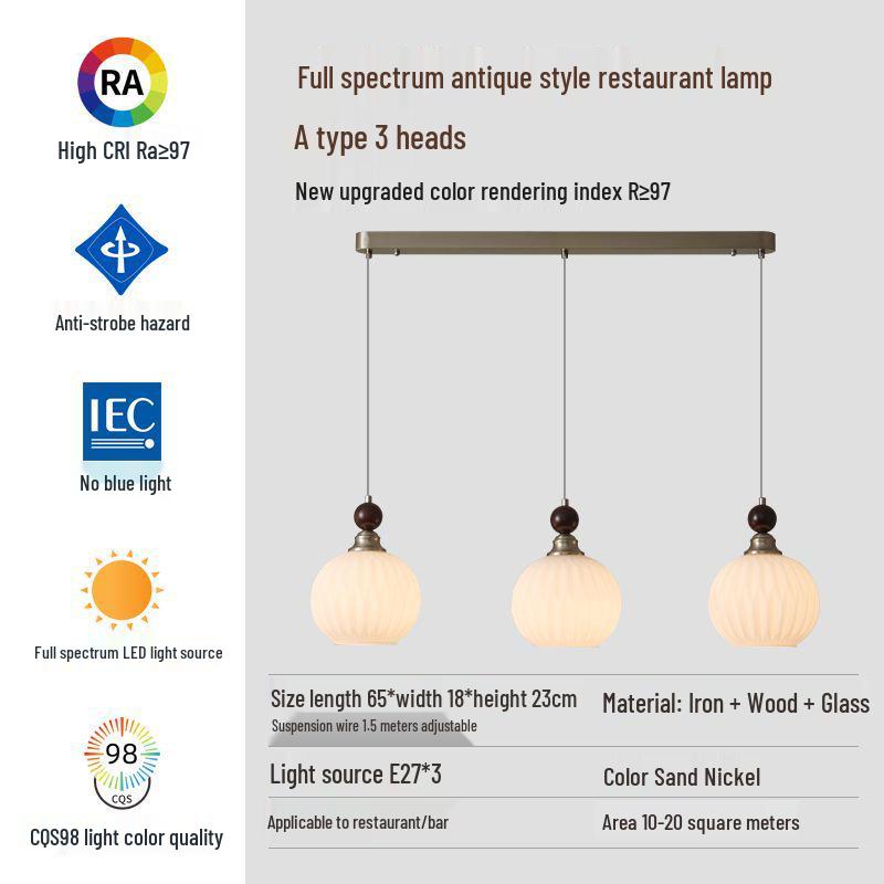 Vintage Chinese LED Pendant Light for Bedroom and Living Room