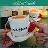Plush Coffee Cup Keychain With Cartoon Design For Gifts And Bag Decor