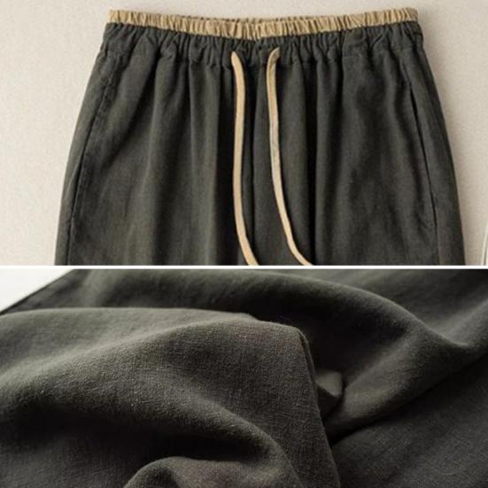 Dame Haremsbukser Snøring i midjen Vide ben Casual Bukser Enkelfargede Ankellange Bukser for Trening Hverdagsbruk