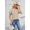 Summer Printed Round Neck Loose Short Sleeved T-shirt Casual Versatile Top for Women