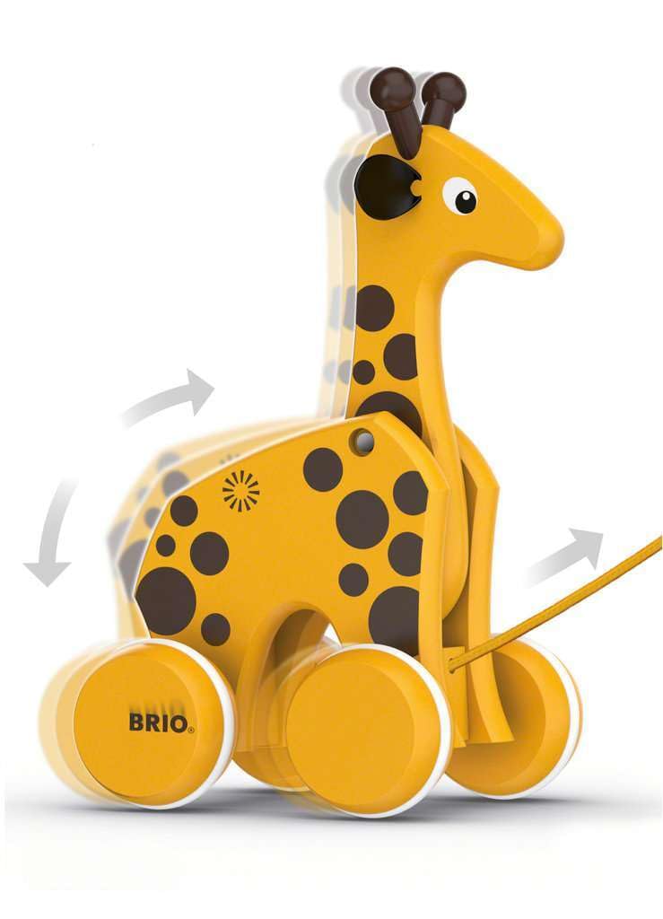 BRIO Pull Toy Giraffe, Ages 1+ (Pull Toy, Wooden, Educational Toy) 30200
