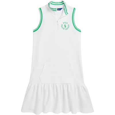 Polo Color Block Striped Dress With Large Pony Logo Sleeveless Kids Dresses White 313965046-001