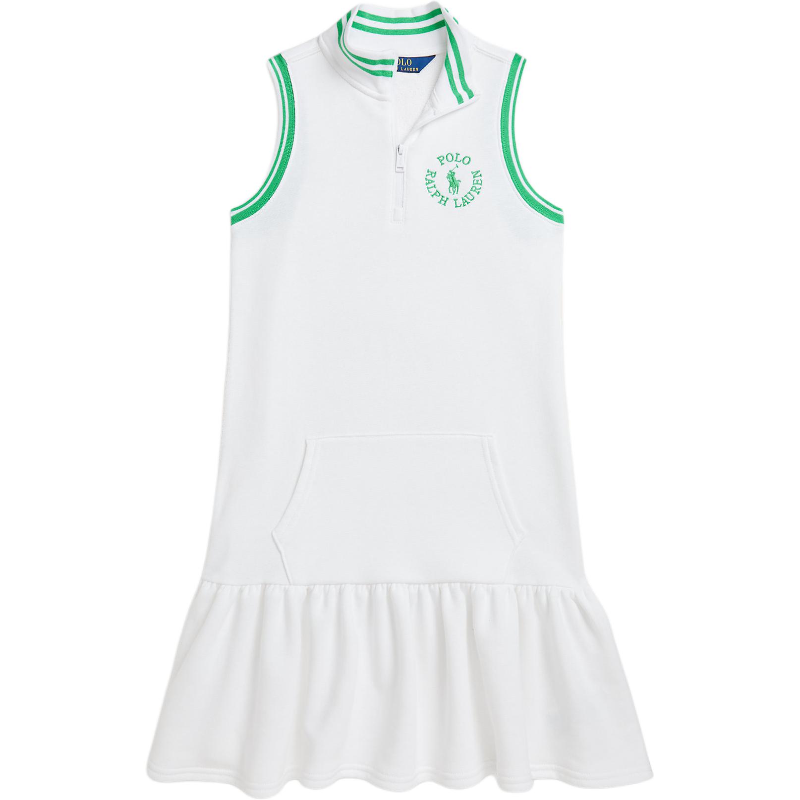

Polo Ralph Lauren Платье в полоску с цветовыми блоками и логотипом большого пони, без рукавов, детские платья, белое 313965046-001 L