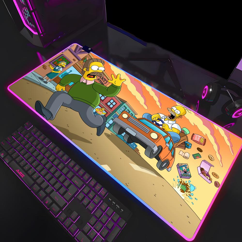 Cute Cartoon The S-Simpsons Mouse Pad Mousepad HD Printing Computer Gamers Locking Edge Non-slip RGB Mouse Pad XXL90x40cm Keybo