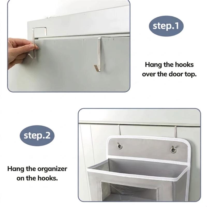 3/4/5 Tiers Over Door Organizer Clear Pvc Window Durable Storage Organizer Space Saving Hanging Storage Bag Home Use