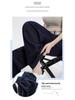 Women's Dark Blue Tencel Wide-Leg Jeans with Stitched Letter Waist