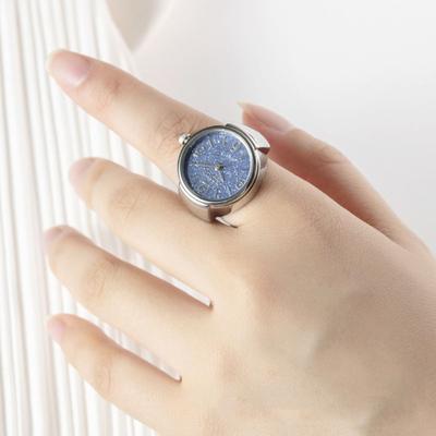 Creative Alloy Digital Couple Watch Ring Quartz Retro Ring Watch Jewelry Gift Elastic Rings Women