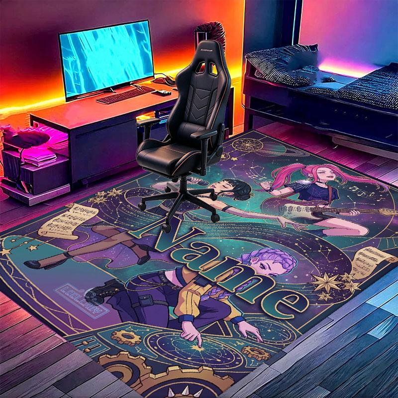 Covor Personalizat cu Nume Kpop Demon Hunter, Covor Versatil pentru Decor Acasă, pentru Cameră de Joacă, Apartament, Balcon, Hol de Intrare, Hol Cadou