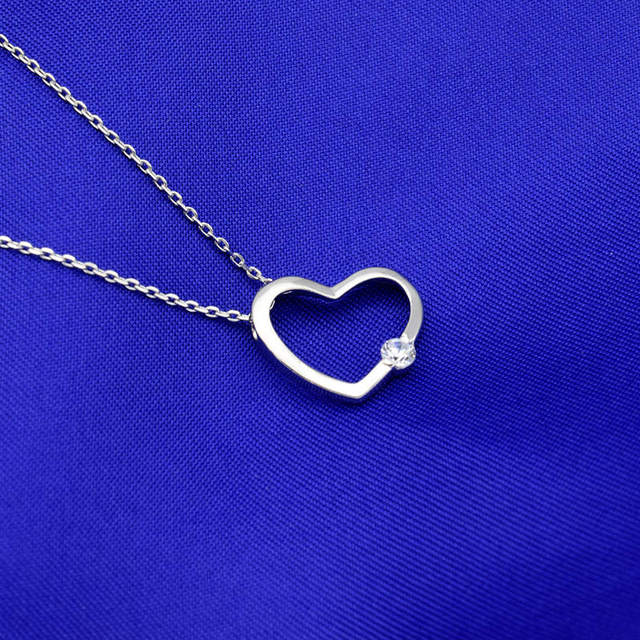 

925 стерлингового серебра кулон в форме сердца колье со стразами Aaaa Cz ожерелье роскошные ювелирные изделия ожерелья для женщин ожерелья 40cm+5cm