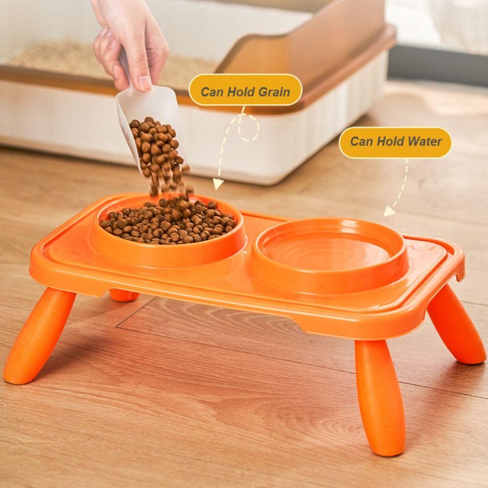 2-in-1 Pet Bowl Non-Slip Dog Food Container Practical Cat Double Bowls