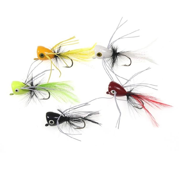 5pcs Popping Insect Lure Fly Fishing Popper Topwater Fishing Lures Fly Baits Artificial Baits Fly Popper Lures