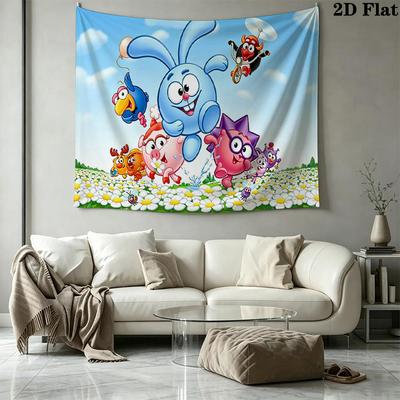 Kikouriki Kikoriki Dessin Animé Tapisserie Murale Esthétique Accrochage Mural Couverture en Tissu Imprimé Tapisseries Décoratives pour Chambre Salon Décoration de la Maison