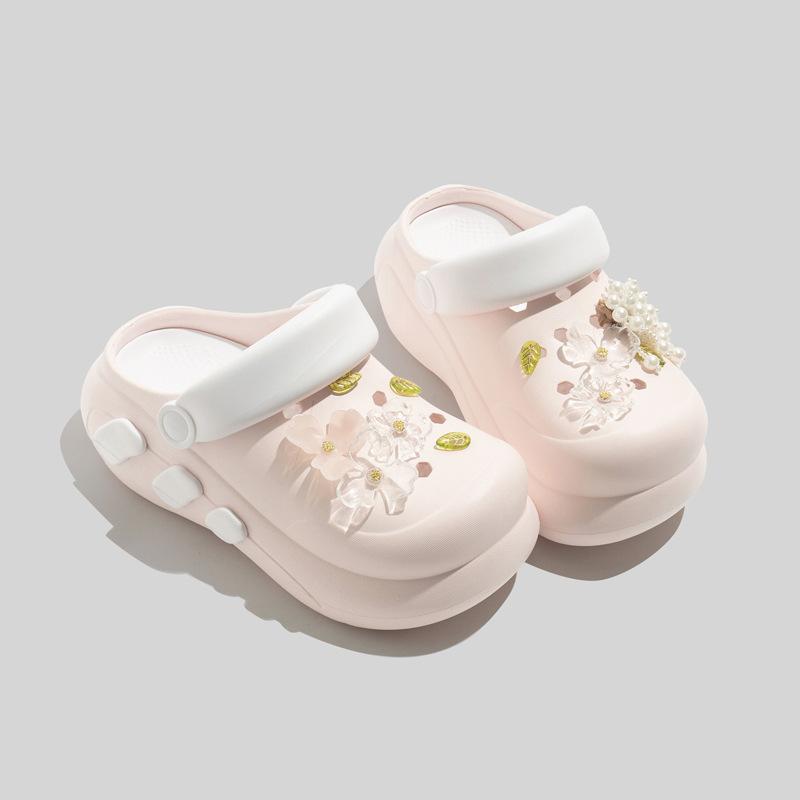 Summer Platform Hole Shoes New Beach Shoes Bathroom Slippers Outdoor Non-slip Wear-resistant Breathable Hole Shoes