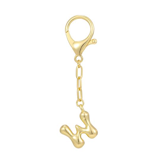 Letter Keychain Mini 3D Alphabet Charm Matte Glossy Golden Plating Key Chain with Lobster Clasp Bags Keys Bracelets Accessories
