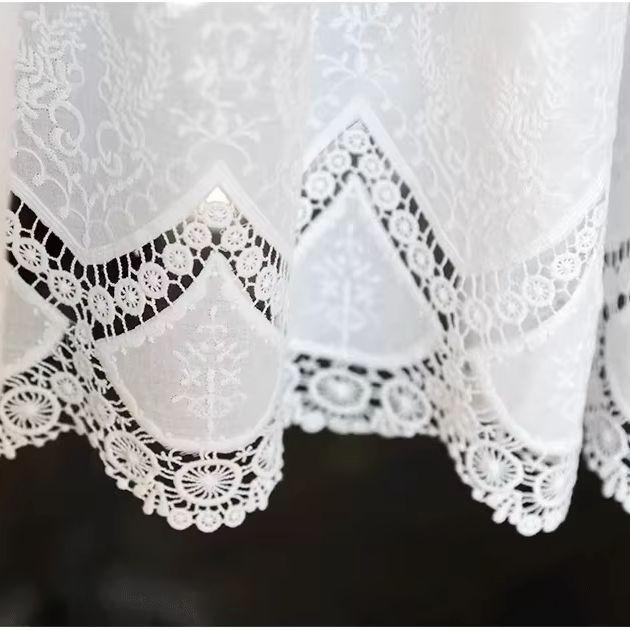 Vintage Embroider Fabric Curtain Blackout Curtains Kitchen Bedroom Bathroom Cabinet Home Decor Rod Pocket Cafe Short 1 Panel