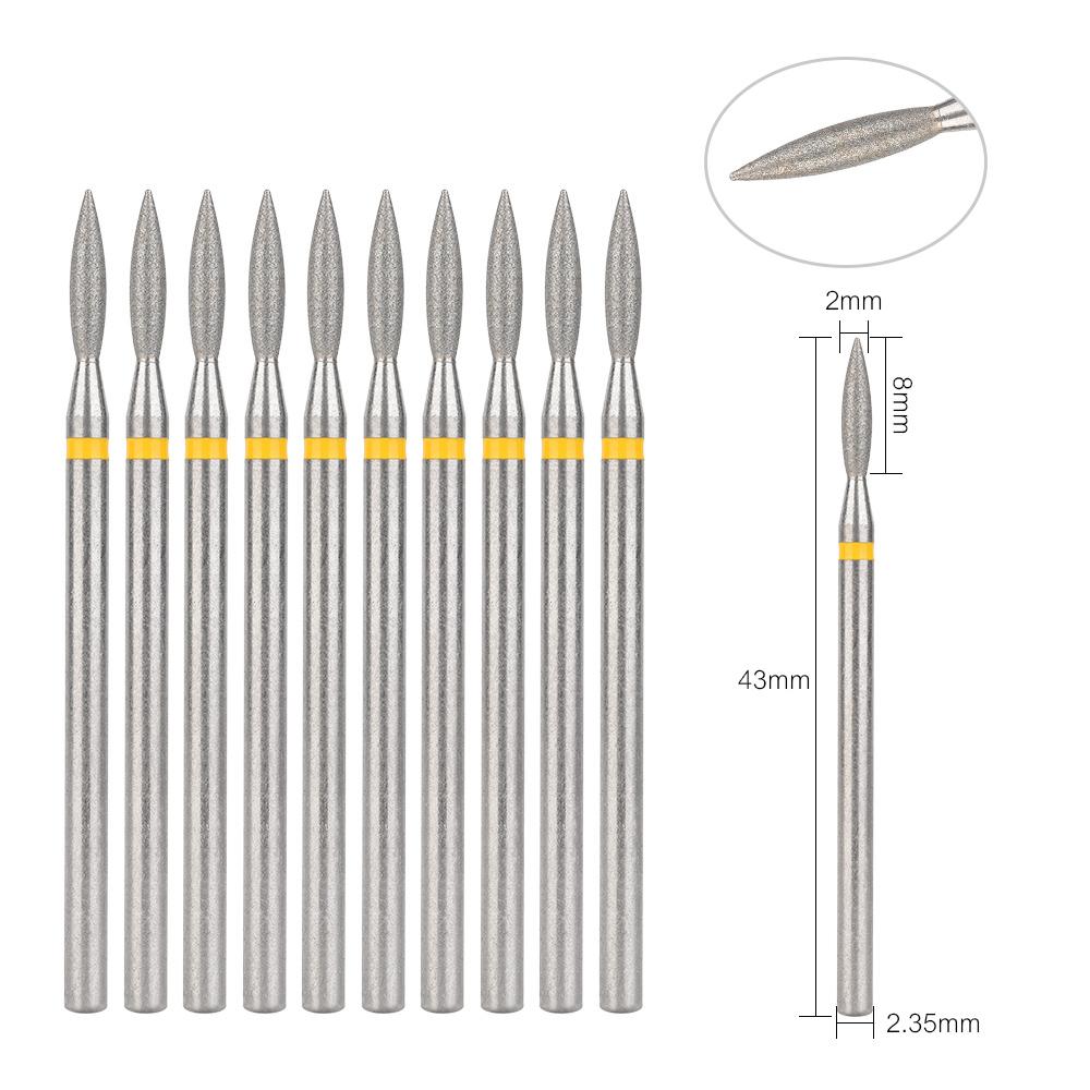 10 pezzi/s Punte per Fresa per Unghie Diamantate Fresa Pulisci Cuticole per Manicure Pedicure Frese Elettriche Punte Accessorio per Unghie