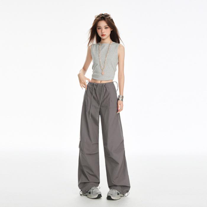

2026 Women s American-Style Wide-Leg Joggers: Loose Fit, Versatile Casual Pants for Spring/Summer Small