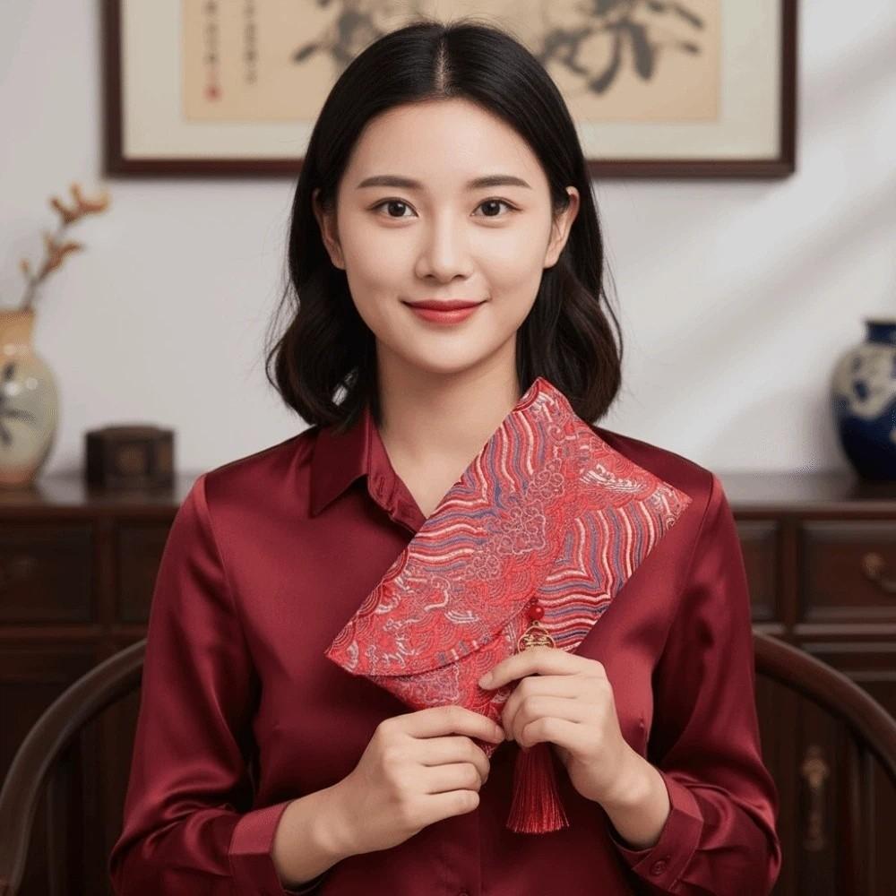 Traditional Wedding Hongbao Tassel Lucky Money Packet God of Wealth Red Pocket Gifts Packing Bags