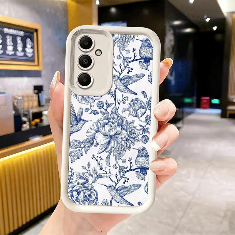 Phone Case for Samsung Galaxy S26 S25 Ultra S24 FE Blue And White Porcelain Pattern Shell S23 Plus S22 + S21 S20 5G Soft Silicon