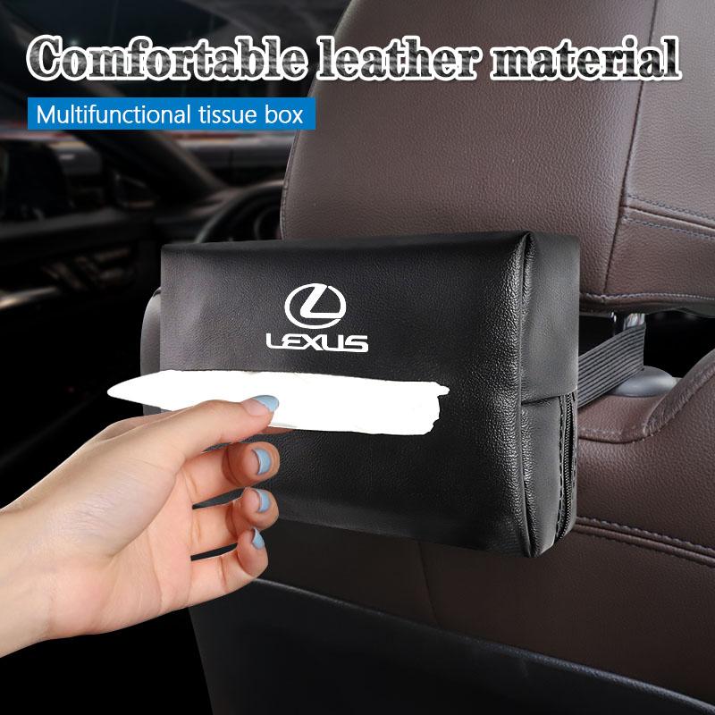 Skórzane Etui na Chusteczki Samochodowe ze Skóry PU Torba do Przechowywania Chusteczek Twarzowych Dla Lexus FSPORT LBX NX RX 350h 450h ES UX 300e GS IS LS LX CT LC RC GX460