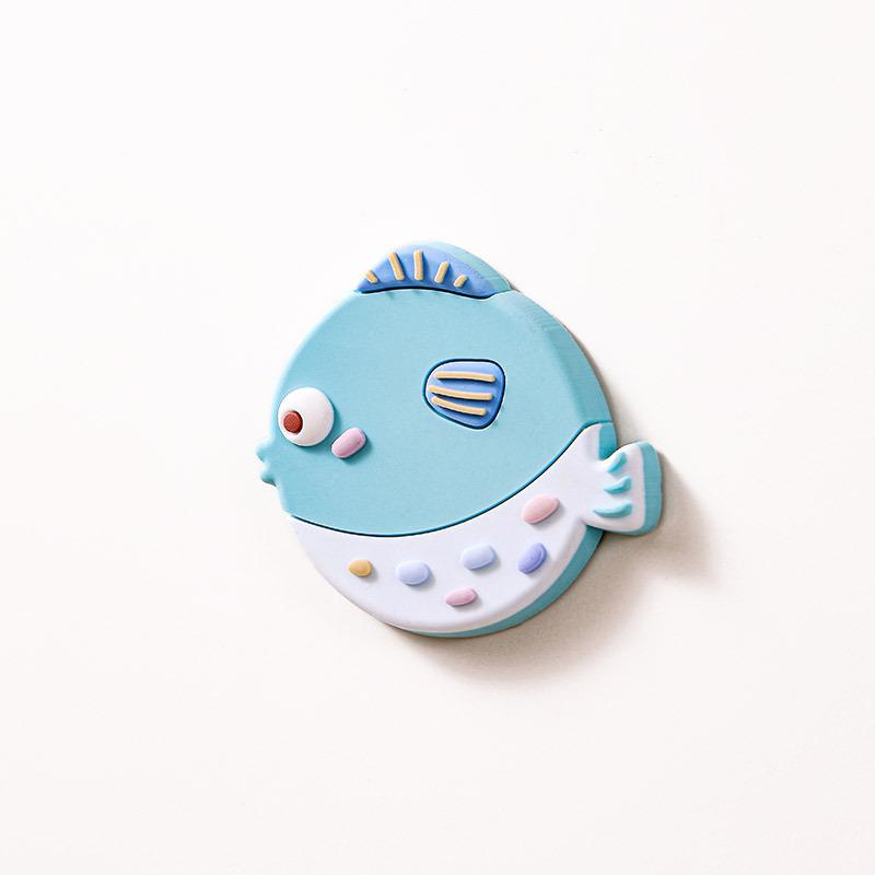 4pcs Resin Animal Fridge Magnet Fish Fridge Magnet 3D Cartoon Sticker Toy for Kids Diy Office Whiteboard Gadget