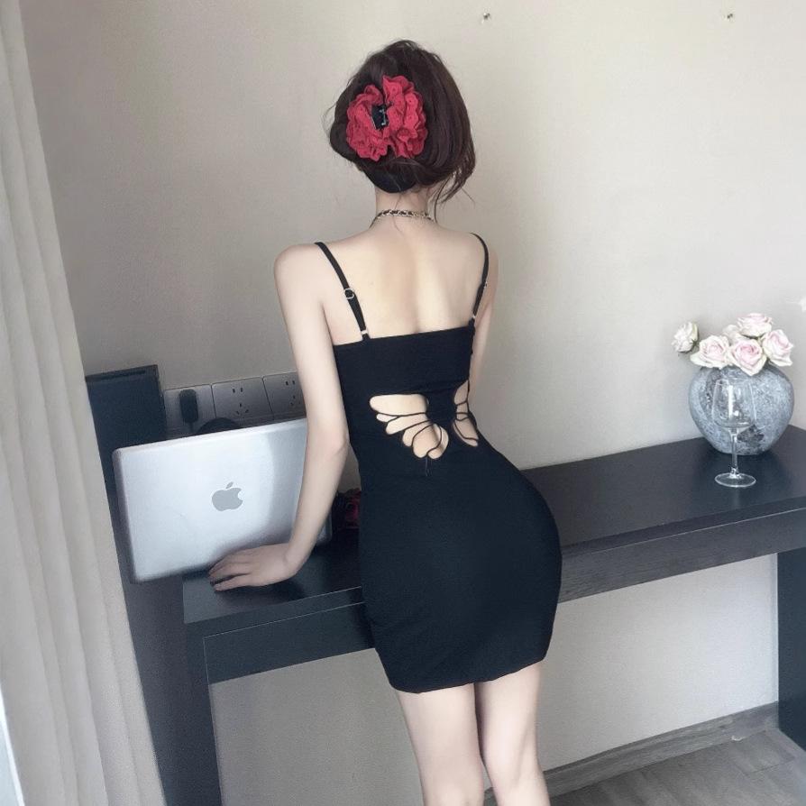 South East Asia Sexy Backless Butterfly Red Suspender Dress Female Xia Chun Wants To Close the Waist and Show the Figure