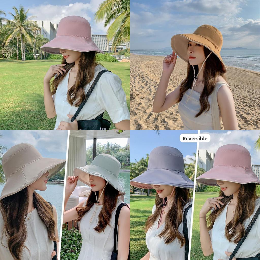 Chapeau Bob pour Femmes Été Pare-soleil Protection UV Large Bord Accessoire de Mode Décontracté