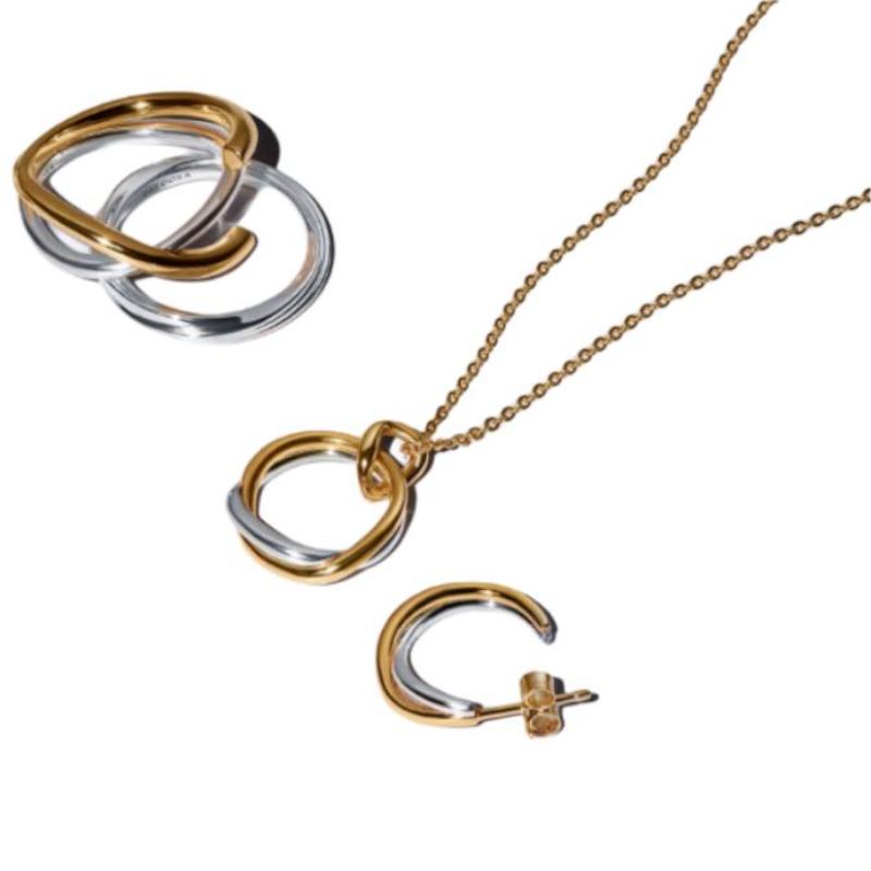 Pandora Two-Tone Fashion Design Gold-Plated Necklace Women Necklace Multicolor 363882C00