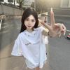 Heavyweight Pure Cotton American Embroidered White Short-sleeve T-shirt for Women, New Design Niche Summer Loose Top
