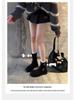 Women's Retro Motorcycle Buckle Boots - 2025 New Skinny Design, Round Toe, Thick Sole, Chunky Heel, Height Increasing, Mid-Calf, Autumn/Winter Style.