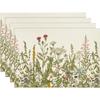 Antique Herbs and Wild Flowers Summer Placemats Seasonal Wildflower Spring Table Mats for Party Kitchen Dining Decoration