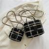 Black And White Pu Street Fashion Bucket Bag For Women With Chain Strap 2023 New Style
