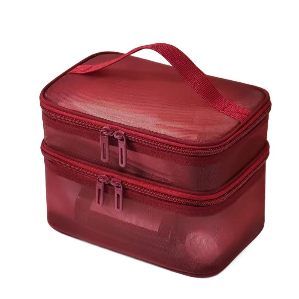 Transparent Mesh Travel Cosmetic Bag Large Capacity Storage Makeup Organizer Bag 2/3 layer Toiletry Bag Cosmetic Storage