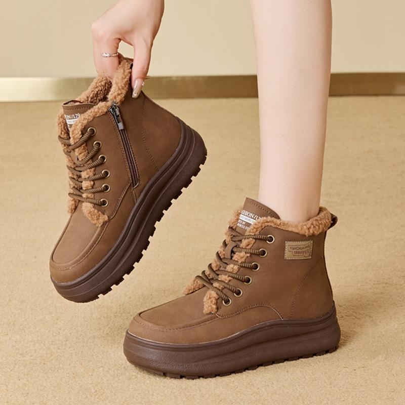

Snow boots retro cotton boots thick bottom short boots 35