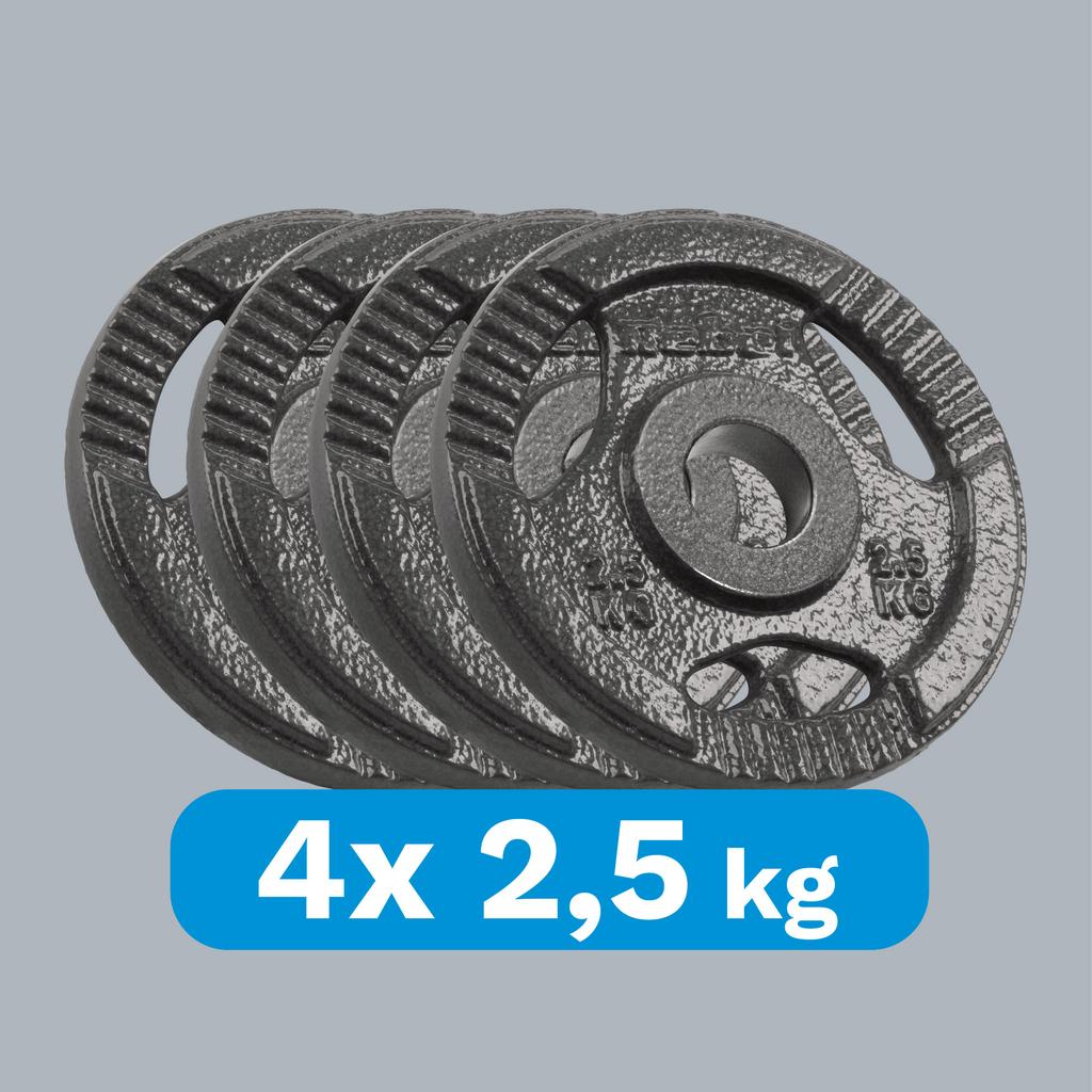 Cast Iron Weight Set 4X2.5Kg, 51Mm Hole, Plate With Handles Rebel
