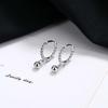 Personality Girls Beads Copper Women Ear Buckle Stud Earrings Fashion Jewelry Hoop Earrings