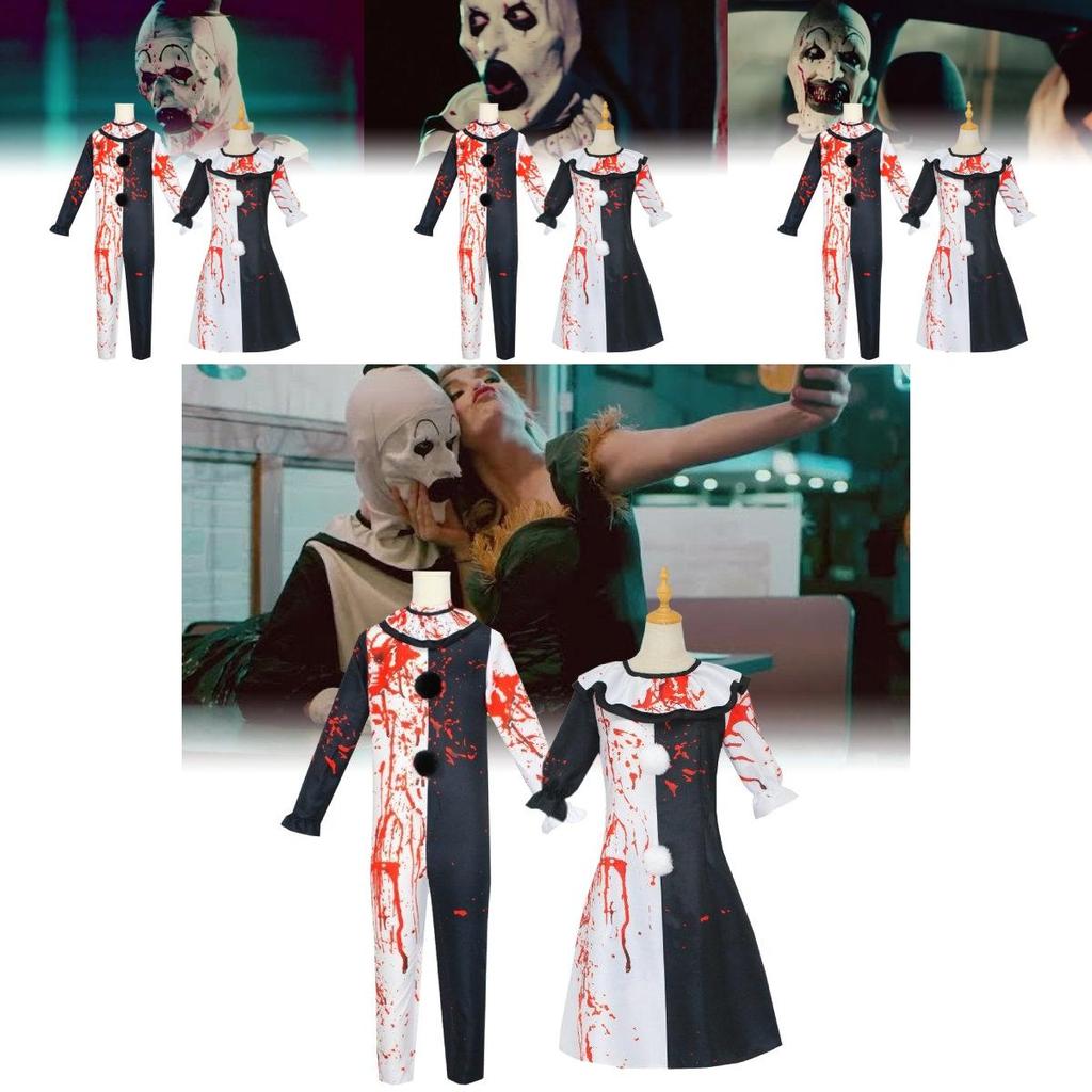 Creepy Summer Horror Movie Clown Cosplay Outfit For Halloween And Events