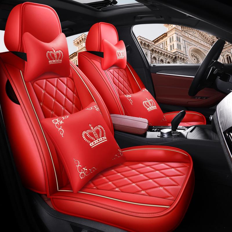 Dr. Jie European Style Full Leather Car Seat Cover - All-Season, Wear-Resistant, Universal Fit