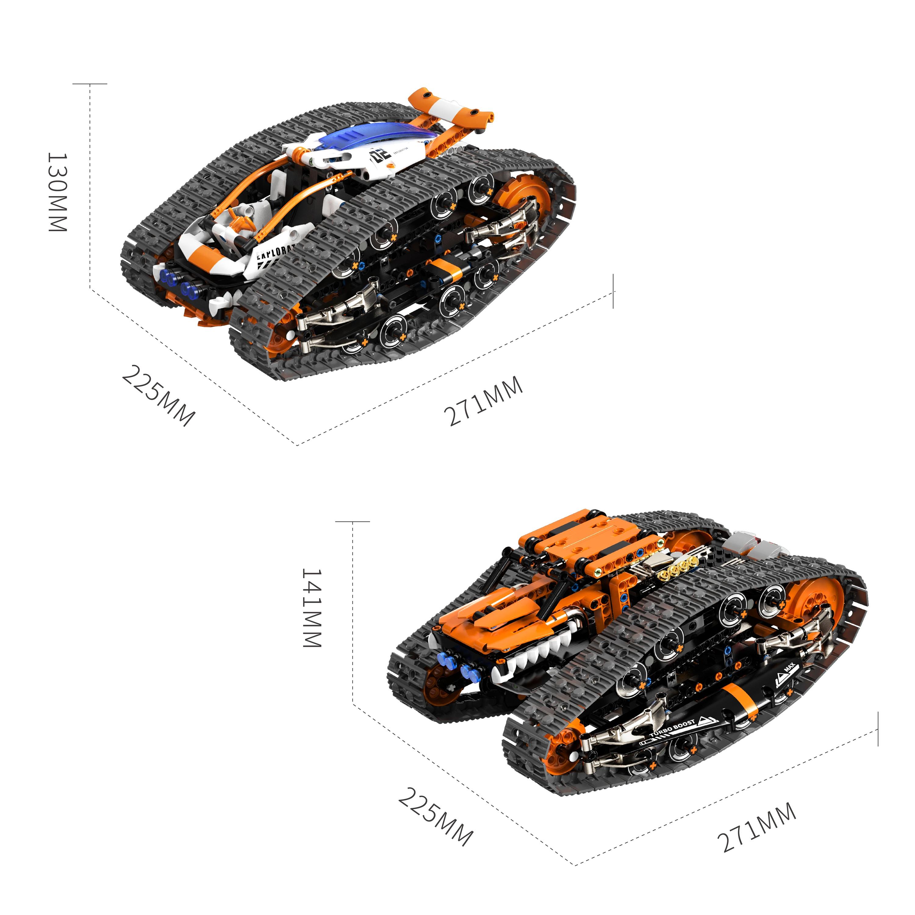 

H1004 Remote Control Double-Sided Transforming Tracked Vehicle Construction Blocks Desktop Model Plaything For Boys Birthday Present