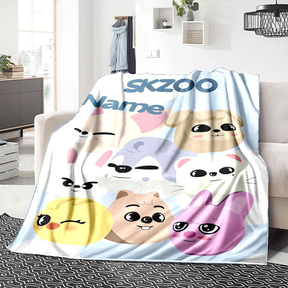 Custom Name Animal Friends Together Party Blanket For Couch Bed Plush Cozy Fuzzy Blanket Super Soft Warm Blankets For Fall And Winter 091641