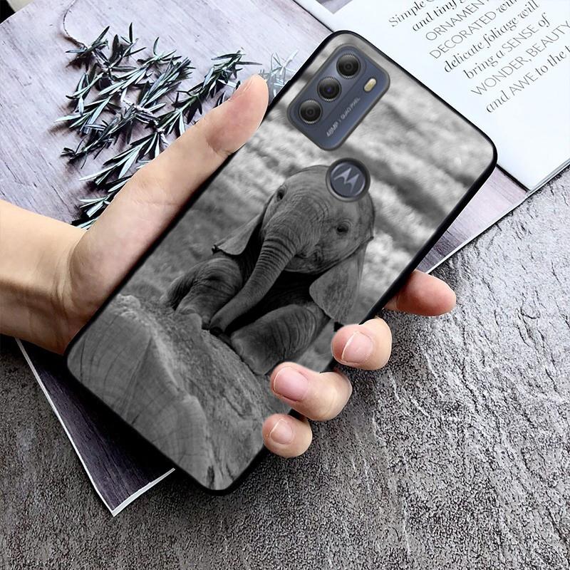 Cute Baby Elephants Phone Case For Moto G84 G23 G24 G31 G32 G41 G51 G52 G53 G54 G71 G82 G42 G62 G200 G Play G Stylus