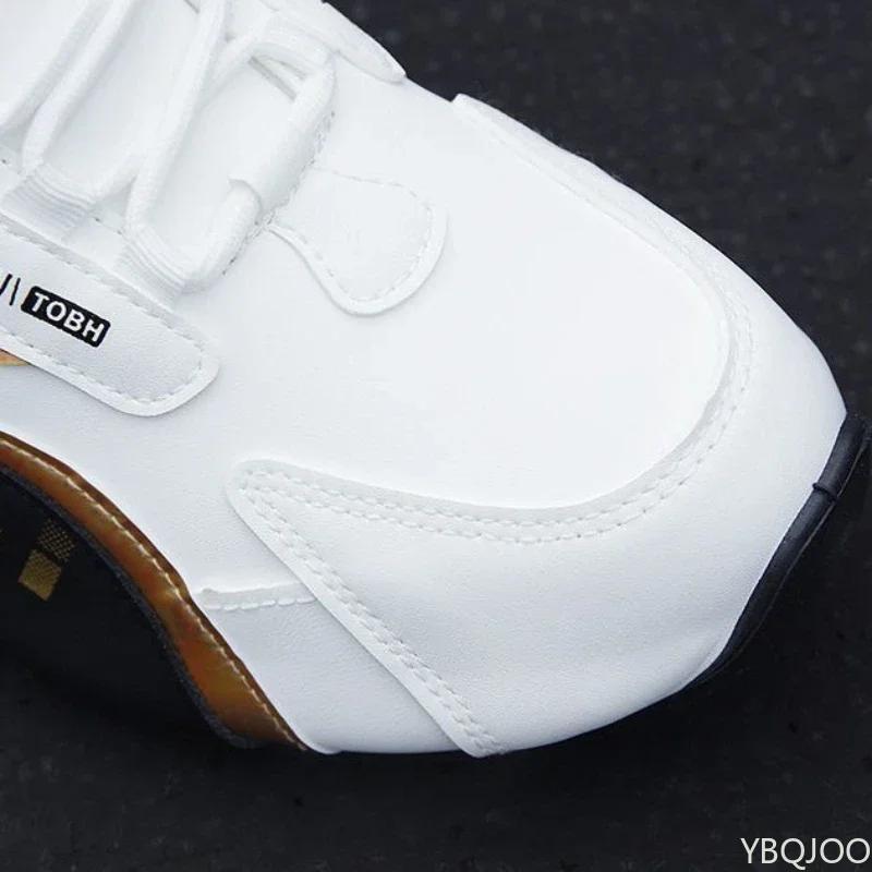 Fashion Men's PU Leather Waterproof Sneakers Casual Sports Shoes Men Lightweight Breathable Flat Non-slip Tenis Shoes Zapatillas Hombre