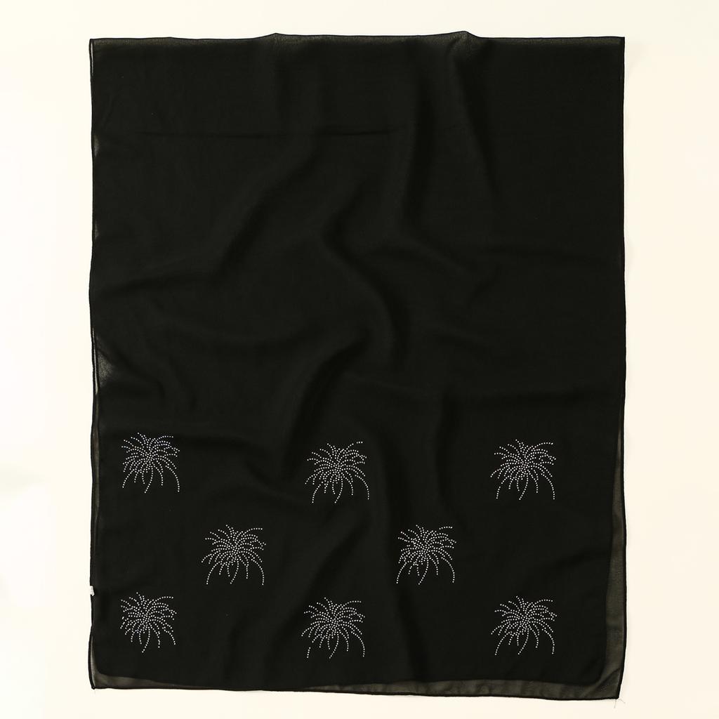Fashion Rhinestone Chiffon Hijab Scarf Woman Muslim Hijabs Shawl Lady Long Wrap Ethnic Islam Turban Headscarf Scarves
