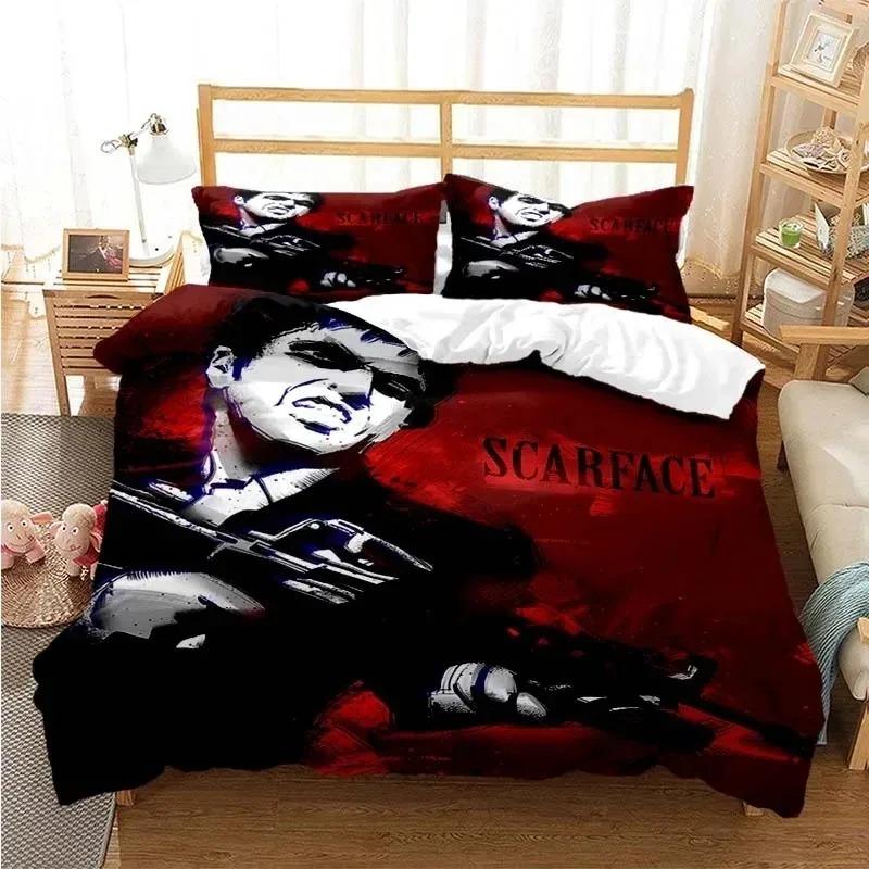3D-Druck Tony Montana Scarface Bettwäsche-Set Jungen Mädchen Einzel Doppel King-Size Bettbezug Kissenbezug Bett Jungen Erwachsenen Bettwäsche-Set