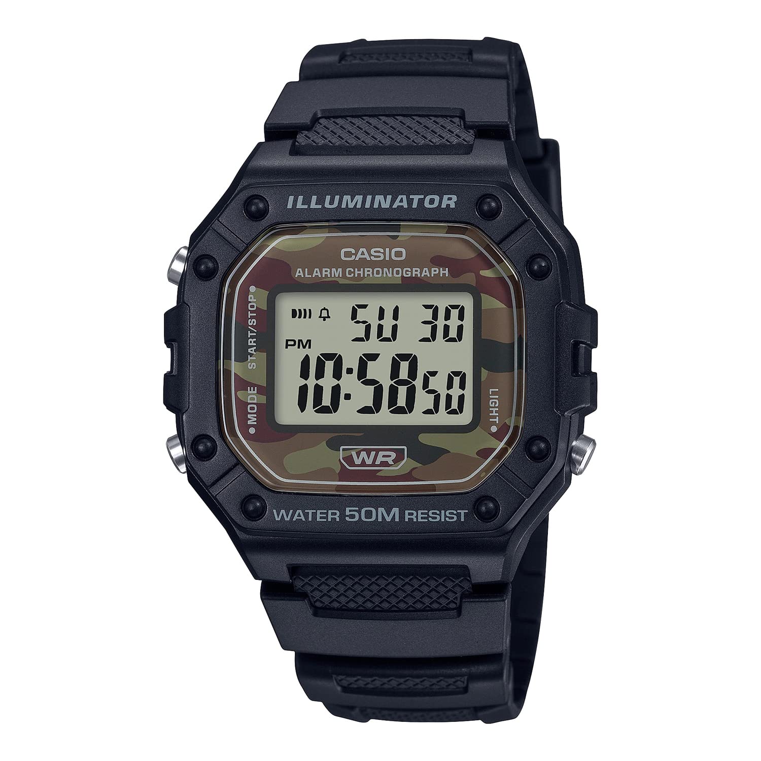 

CASIO Стандартные цифровые часы Casio BOX Дешевые Casio Chipkashi Black x Camouflage [Casio] W-218H-5BV Мужские [Товар]