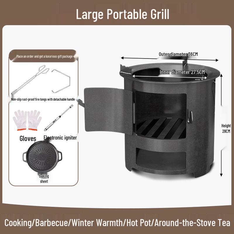 Tiemuyun Outdoor Portable Wood Burning Stove
