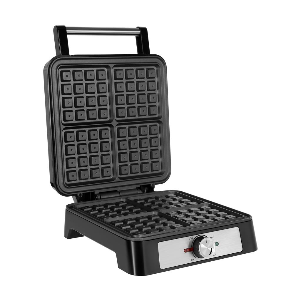 Waffle maker for 4 waffles, 1600W, stainless steel, power regulation, Teesa