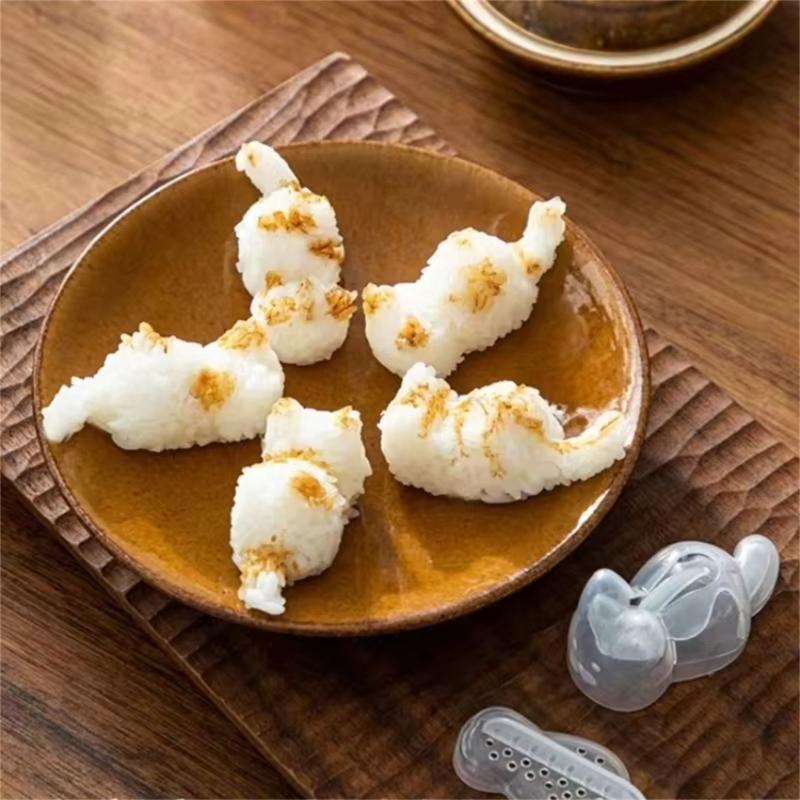 Set of 2 Cute Cats Shaped Rice Molds for Fun Meal Preparation Animal Shape Sushi Mould Mashed Potato Baking Supplies