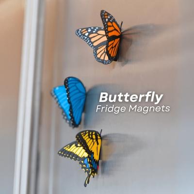 1/3/6Pcs Butterfly Realistic Refrigerator Magnet DIY 3D Colorful Butterfly Magnetic Decoration