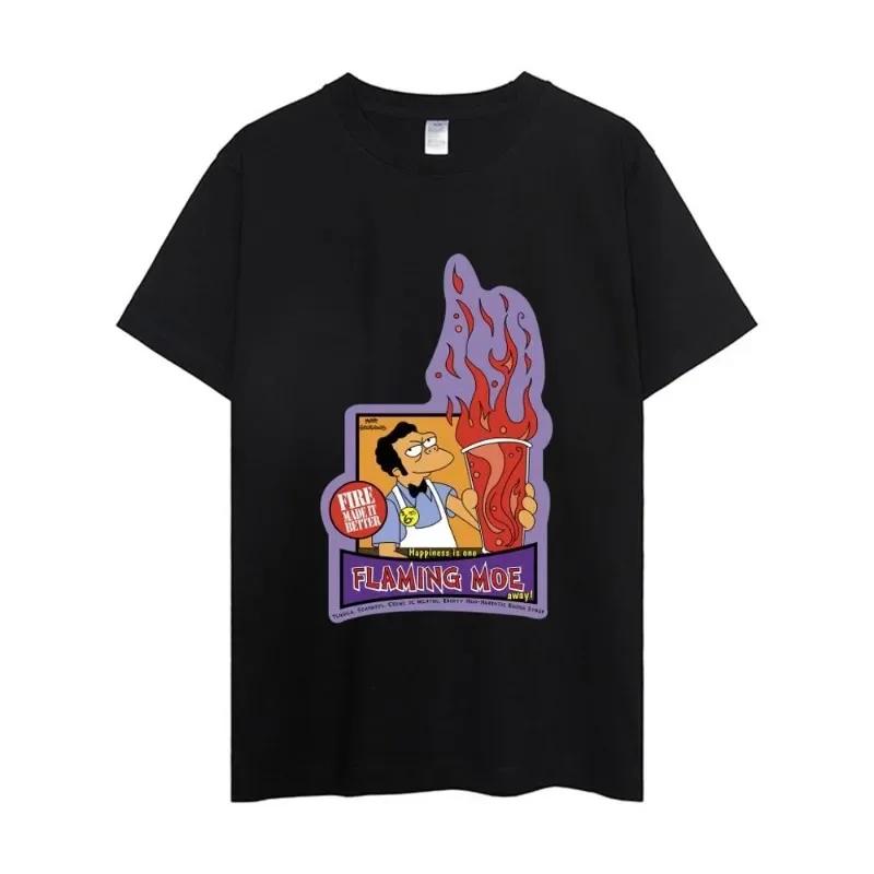 

MINISO Disney Симпсоны Футболка Мужская Парная Комбинация Одежды Короткий Рукав Воротник Мода Женская Хлопок#Цвет XXXXXL чёрный